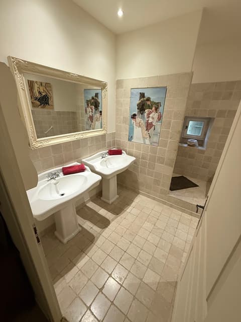 Room 1 - bathroom mirror and fixtures