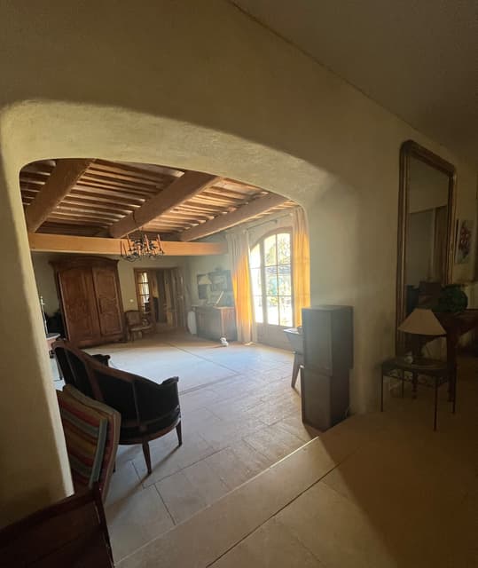 Entry with antique armoire