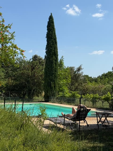 Private pool surrounded by nature