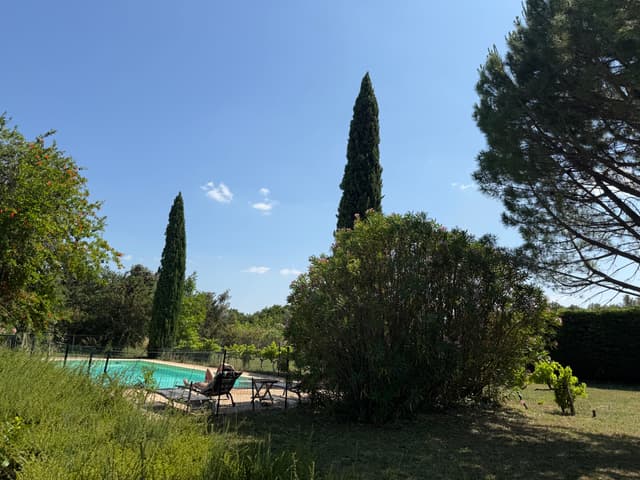 Pool nestled in the countryside