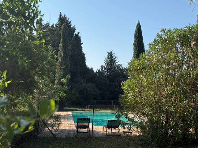 Pool with surrounding greenery